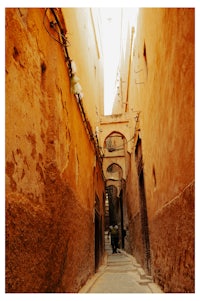 a narrow alley in the old city of morocco